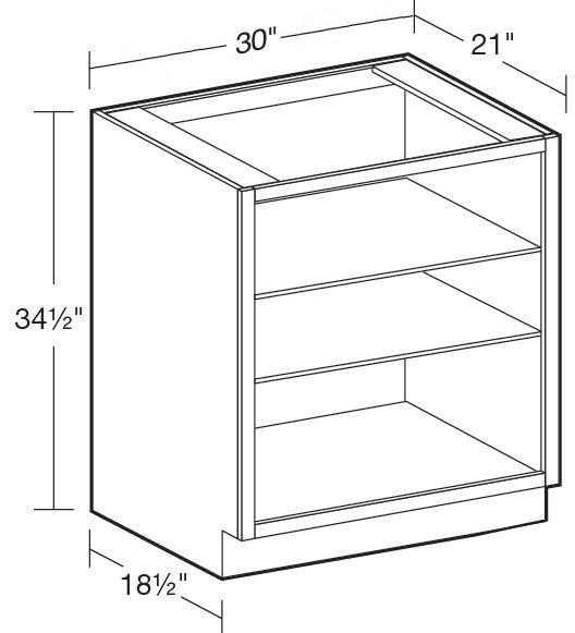 B30ND - Wembley Valley Gray - Base No Door 30" - Interior Finished To Match Frame