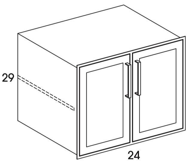 B36FHHI - Shaker Black - Outdoor Base Cabinet Hardscape Insert - Butt Doors - Special Order