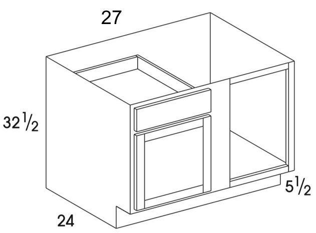 BC36UD - York Grey - UD Blind Base Corner Cabinet - Special Order