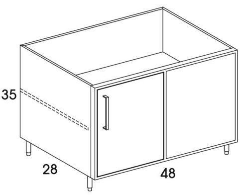 BC48L - Shaker Black - Outdoor Base Cabinet - Single Door - Special Order