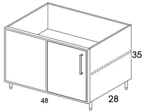 BC48R - Shaker Black - Outdoor Base Cabinet - Single Door - Special Order