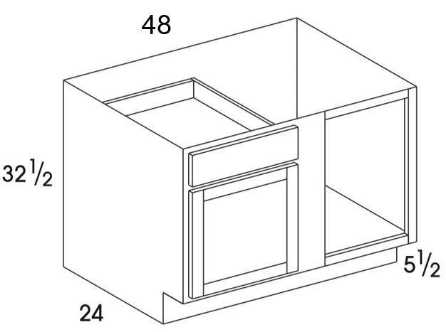 BC48UD - Dartmouth White - UD Blind Base Corner Cabinet - Special Order