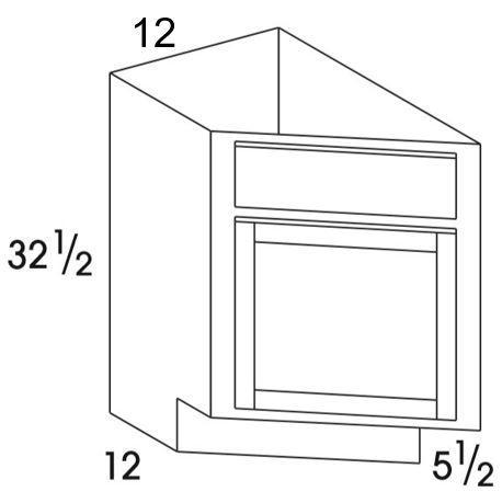 BEC12LUD - Dartmouth Grey - UD Base End Cabinet - Single Door - Special Order