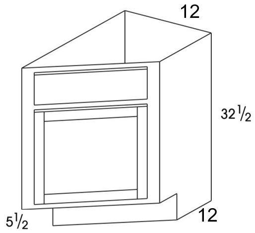 BEC12RUD - York White - UD Base End Cabinet - Single Door - Special Order