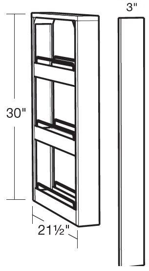 BFPO3 - Manhattan High Gloss White - 3" Base Filler Pullout