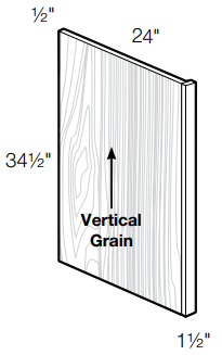 BP1.5 - Wembley Valley Gray - Base End Panel - 24"D x 34.5"H w/ 1.5"W Filler