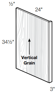 BP3 - Wembley Valley Gray - Base End Panel - 24"D x 34.5"H w/ 3"H Filler