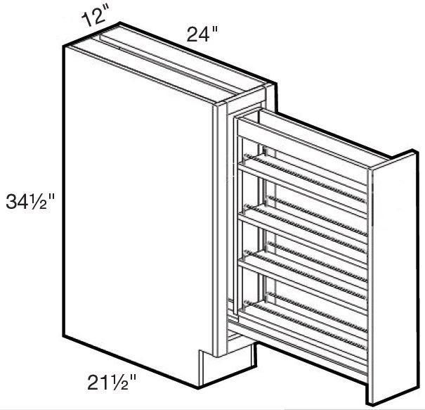 BPPO12 - Fulton Mocha - 12" Base Pantry Pullout - Single Door