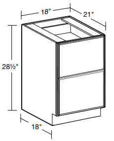 DDR18 - Fulton Mocha - Desk Drawer Cabinet - 18" W x 21" D x 28 1/2" H - Two Drawers