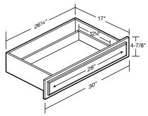 DKD30 - Fulton Mocha - Desk Knee Drawer - 30" W x 17" D x 4 7/8" H