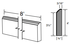 FBM8 - Fulton Mocha - Furniture Base Molding - 8' x 4" x 3/4"