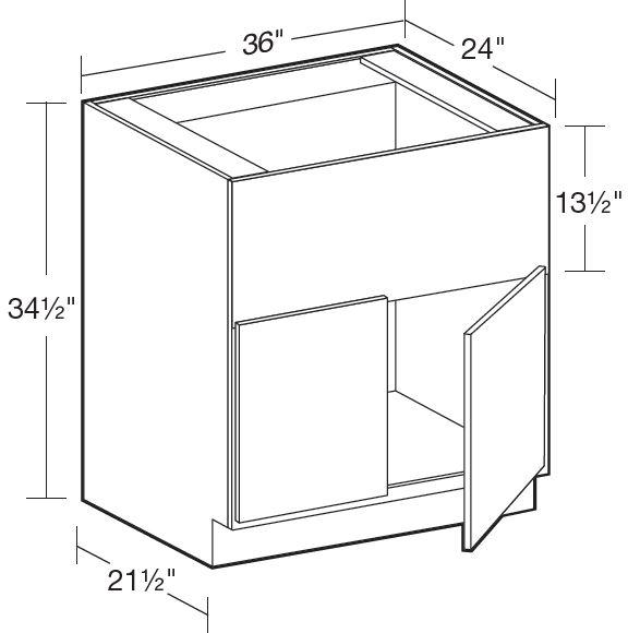 FSB36 - Fulton Mocha - Farm Sink Base 36" - Double Door