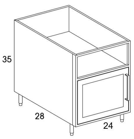 GCB24L - Shaker Black - Outdoor Grill Cabinet - Single Doors / Ceramic Grill - Special Order