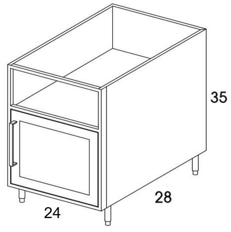 GCB24R - Shaker Black - Outdoor Grill Cabinet - Single Doors / Ceramic Grill - Special Order