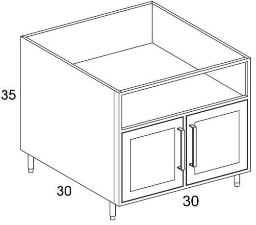 GCB30 - Shaker Black - Outdoor Grill Cabinet - Butt Doors / Ceramic Grill - Special Order