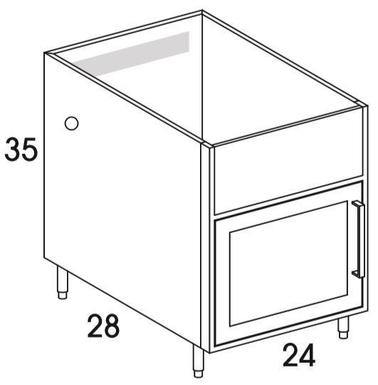 GGBV18L - Shaker Black - Outdoor Grill Cabinet - Single Door / Ventilated / Grill - Special Order