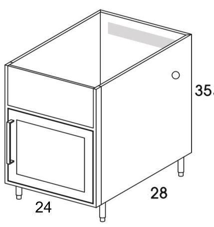 GGBV24R - Shaker Black - Outdoor Grill Cabinet - Single Door / Ventilated / Grill - Special Order