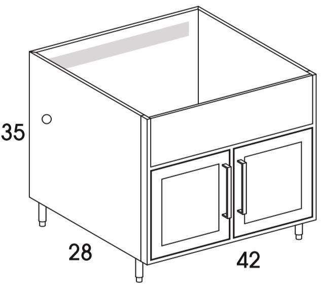 GGBV33 - Shaker Black - Outdoor Grill Cabinet - Butt Doors / Ventilated / Grill - Special Order