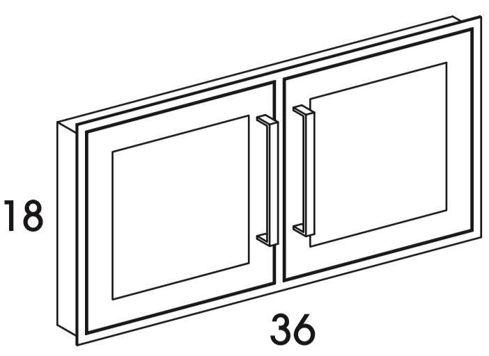 GU36FFHI - Shaker Black - Outdoor FaceFrame Cabinet Hardscape Insert - Butt Doors - Special Order