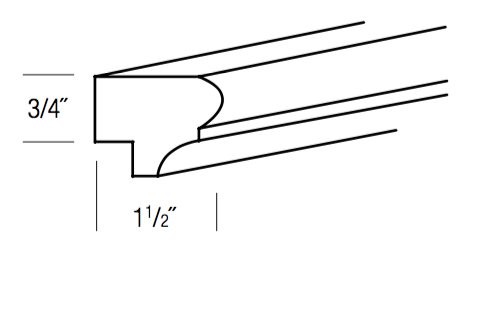 LRB8 - Assembled Concord Polar White - Nosed Light Rail Molding