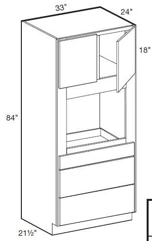 OC332484U - Hawthorne Cinnamon - Universal Oven Cabinet 33" x 84" - Double Doors