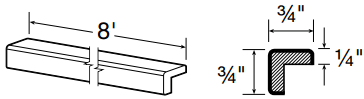 OSC8 - Glasgow Deep Onyx - Outside Corner Molding - 8' x 3/4" x 3/4"