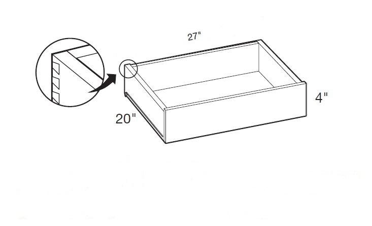 ROT27 - Glasgow Pebble Gray - Roll Out Tray 27"