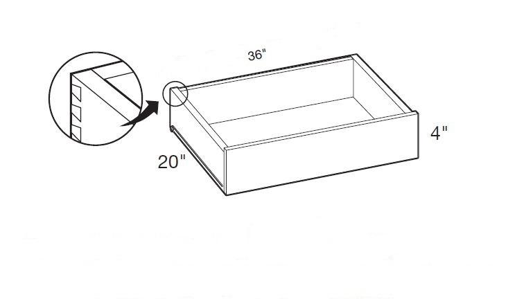 ROT36 - Glasgow Pebble Gray - Roll Out Tray 36"