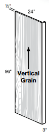 RP396 - Wembley Valley Gray - Refrigerator Panel - 24"D x 96"H w/ 3"W Filler