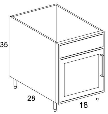 SB18L - Shaker Black - Outdoor Base Cabinet - Single Door/Sink - Special Order