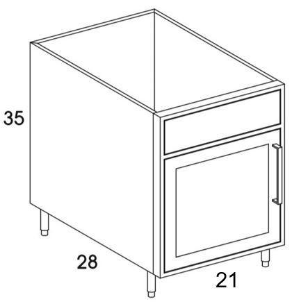 SB21L - Shaker Black - Outdoor Base Cabinet - Single Door/Sink - Special Order