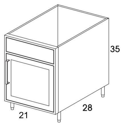 SB21R - Shaker Black - Outdoor Base Cabinet - Single Door/Sink - Special Order