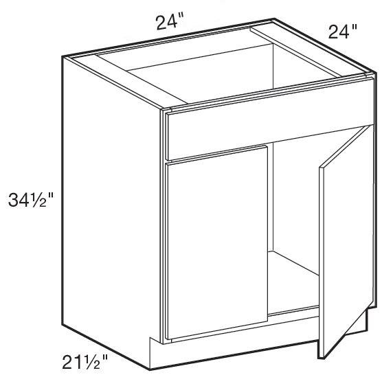 SB24 - Tiverton Pebble Gray - Sink Base 24" - Double Door/Single False Front