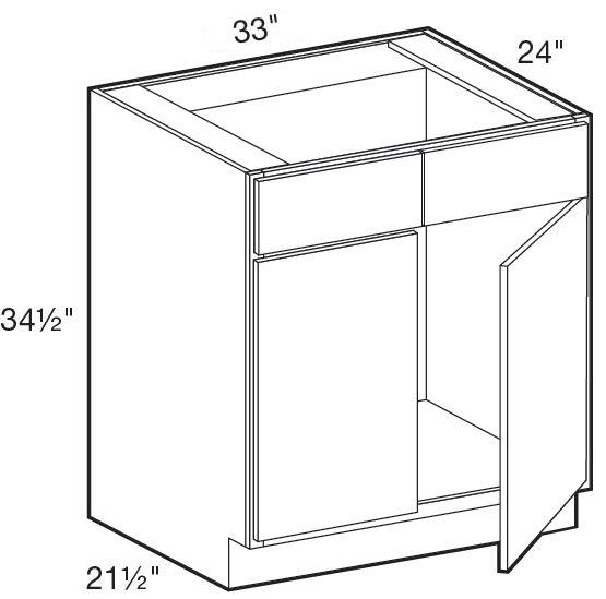 SB33 - Wembley Valley Gray - Sink Base 33" - Double Door/ Double False Front