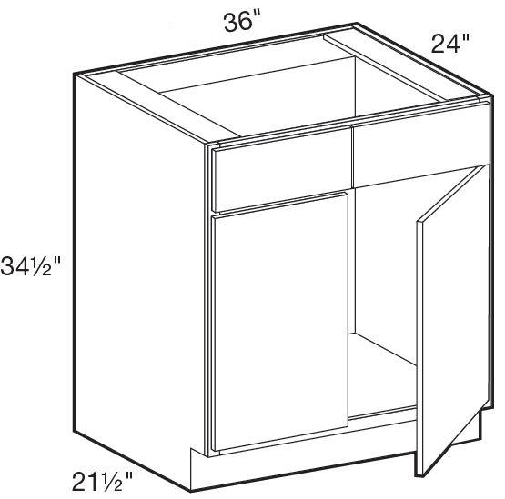 SB36 - Wembley Valley Gray - Sink Base 36" - Double Door/Double False Fronts