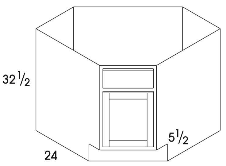 SCB36UD - Dartmouth Pewter - UD Corner Sink Base - Single Door - Special Order