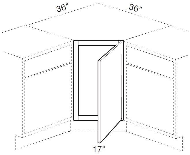 SFA36 - Wembley Valley Gray - Sink Front Angle 36 - Single Door