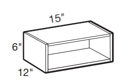 SS1512 - Manhattan High Gloss White - 15wX12dX6h Service Shelf - Service Shelf