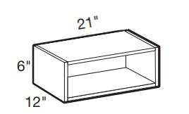 SS2112 - Manhattan High Gloss White - 21wX12dX6h Service Shelf - Service Shelf