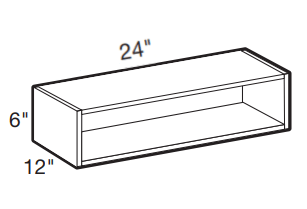 SS2412 - Manhattan High Gloss White - 24wX12dX6h Service Shelf - Service Shelf