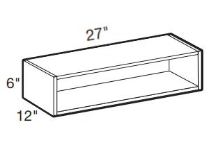 SS2712 - Manhattan High Gloss White - 27wX12dX6h Service Shelf - Service Shelf