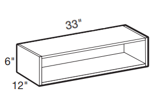 SS3312 - Manhattan High Gloss White - 33wX12dX6h Service Shelf - Service Shelf