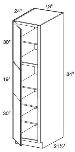 U182484L - Manhattan High Gloss White - Utility 18" x 24" x 84" - Single Door - Hinges On Left