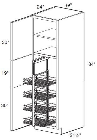 U182484L-PO4WS - Fulton Mocha - Utility 18" x 24" x 84" 4 Wire Shelf - Single Door - Hinges On Left