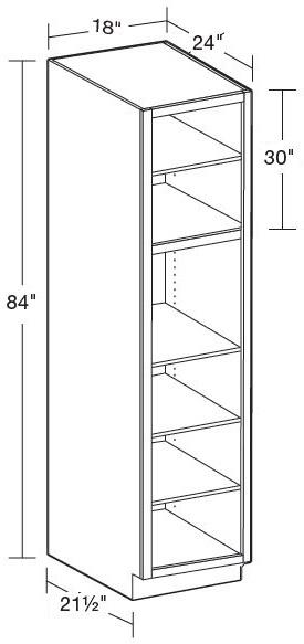 U182484ND - Fulton Mocha - Utility 18"x24"x84"-No Door - Interior Finished To Match Frame