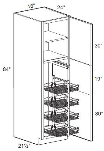 U182484R-PO4WS - Fulton Mocha - Utility 18" x 24" x 84" 4 Wire Shelf - Single Door - Hinges On Right