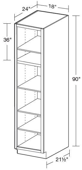 U182490ND - Fulton Mocha - Utility 18"x24"x90"-No Door - Interior Finished To Match Frame