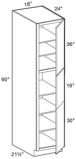 U182490R - Manhattan High Gloss White - Utility 18" x 24" x 90" - Single Door - Hinges On Right