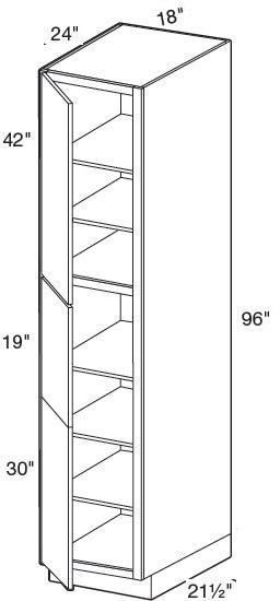 U182496L - Hawthorne Cinnamon - Utility 18" x 24" x 96" - Single Door - Hinges On Left