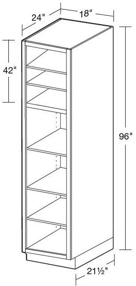 U182496ND - Manhattan High Gloss White - Utility 18"x24"x96"-No Door - Interior Finished To Match Frame